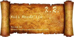Kuli Rozália névjegykártya
