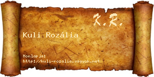 Kuli Rozália névjegykártya