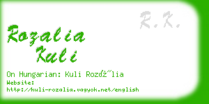 rozalia kuli business card